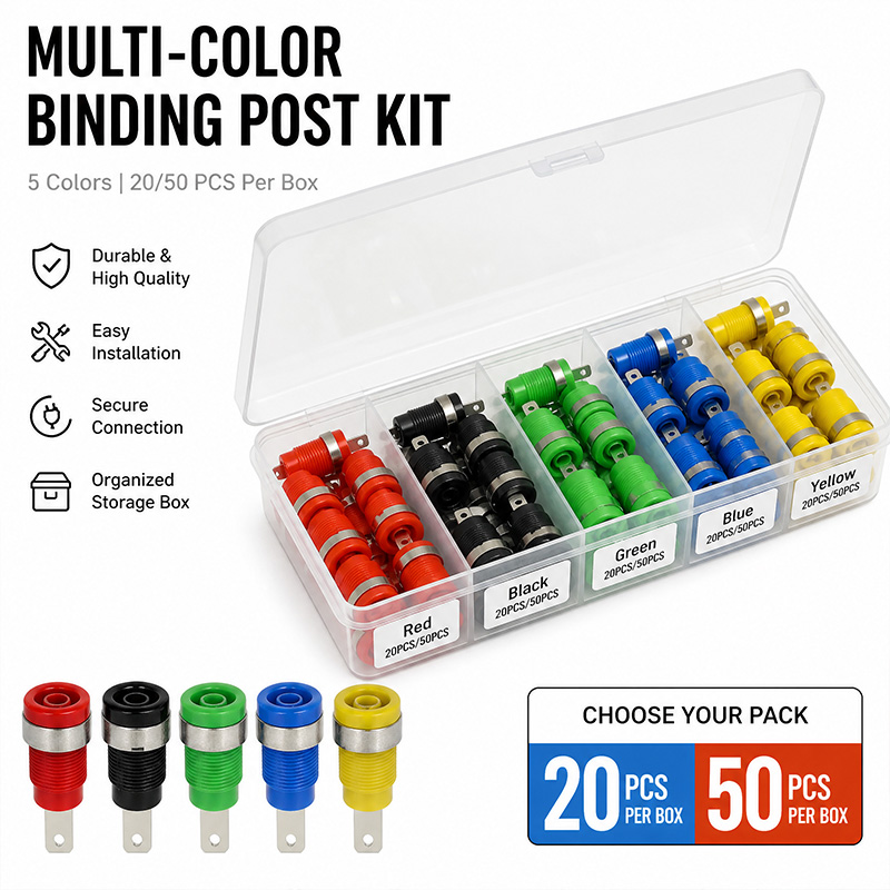 Diy Audio Electronics Kit - ชุดอุปกรณ์ขั้วต่อสายไฟหลากสี 20/50 ชิ้น 5 สี ขั้วต่อแบบปลั๊กกล้วย