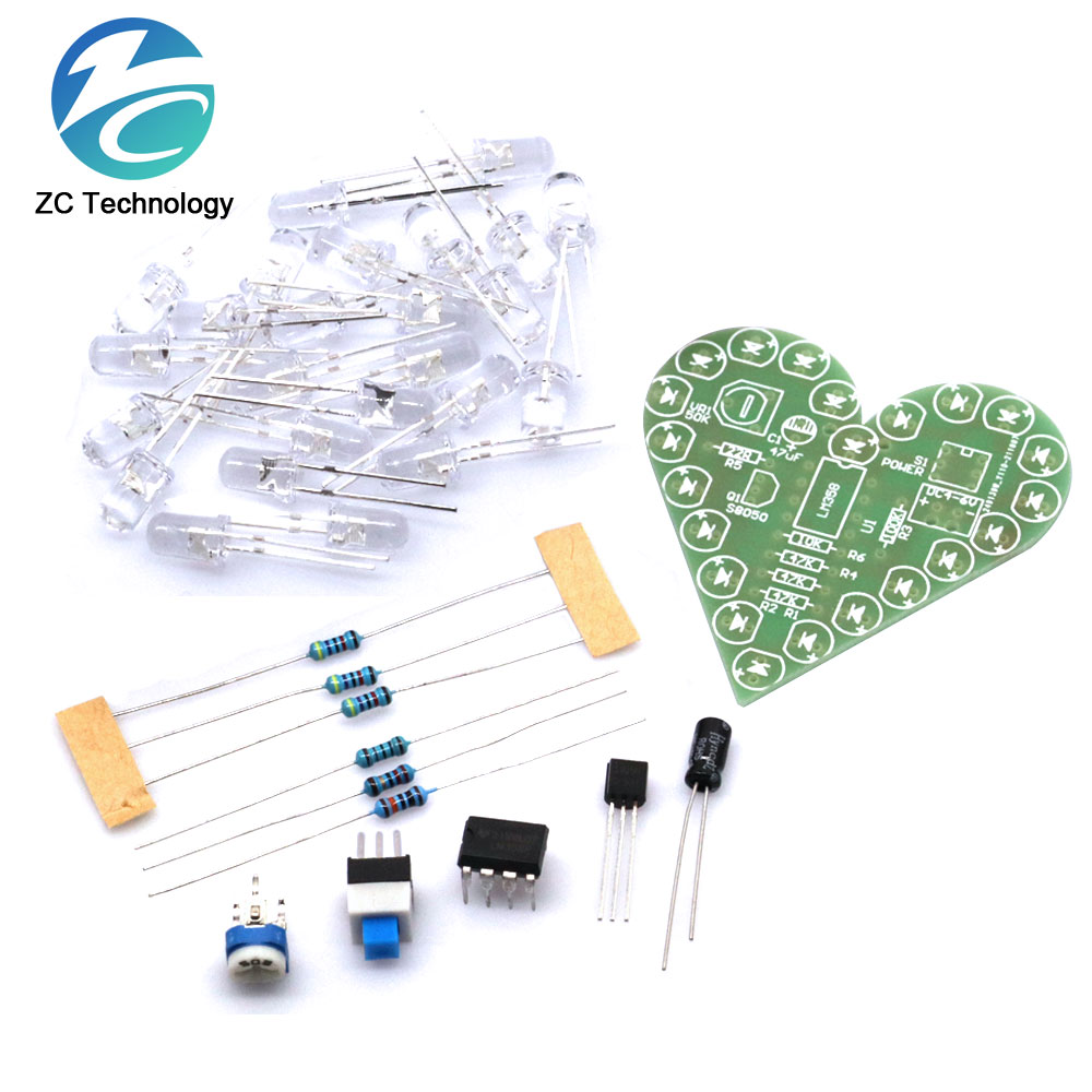 ชุด DIY Heart Shape หายใจชุด D - Diy Electronics Learning Kit บทวิจารณ์และราคา