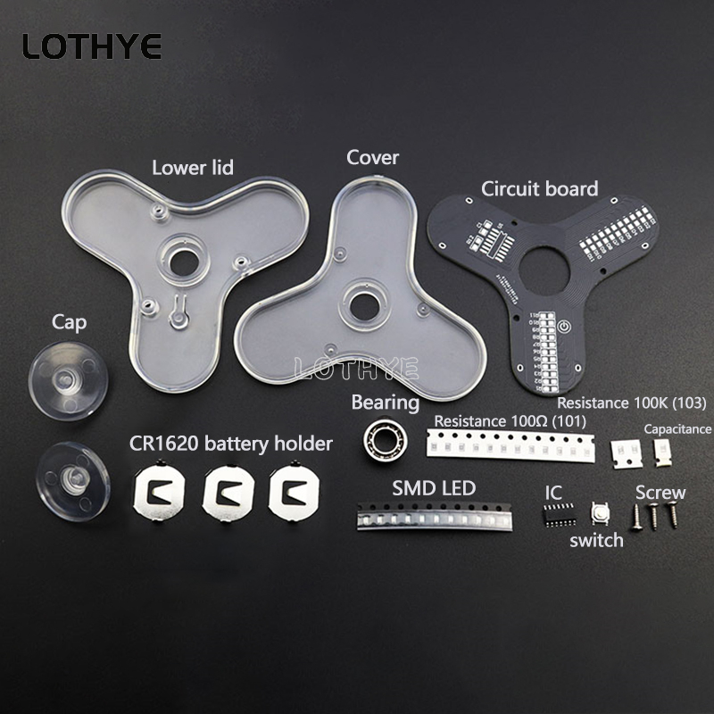LED Fidget Spinner ผลิตลําโพงบ - Diy Electronics Project Kit บทวิจารณ์และราคา
