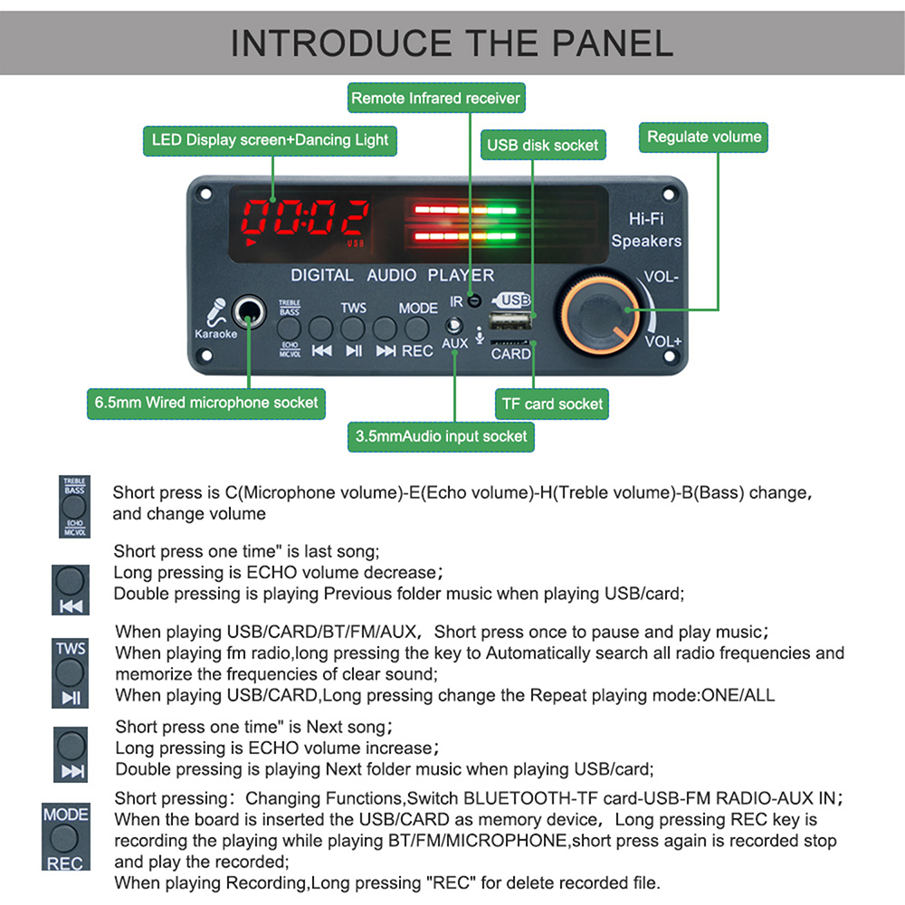 บอร์ดถอดรหัส DC12V MP3 WMA WAV - Diy Audio Electronics Kit บทวิจารณ์และราคา